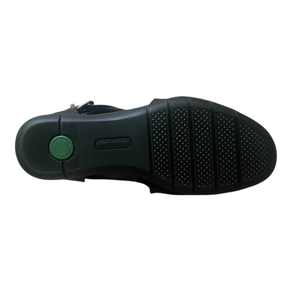 Comfortview summer sandals shoes 7.5 black canvas back zipper strap detail - Picture 13 of 16